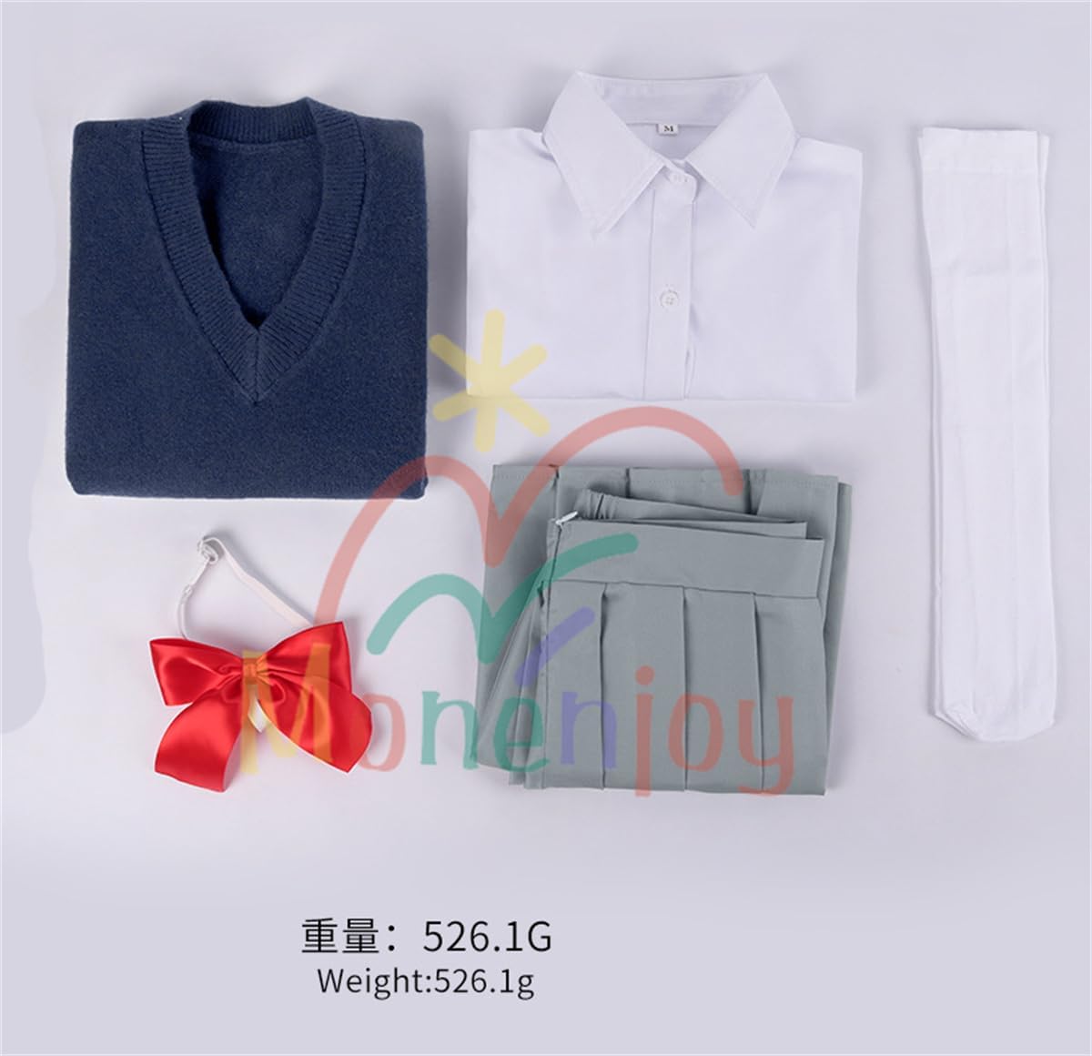 Monenjoy 2.5次元の誘惑 にごリリ 天乃リリサ コスチューム JK服 高校服 ユニフォーム コスプレ衣装 髪飾り付 cosplay ハロウィン クリスマス 仮装 イベント スカート - Monenjoy