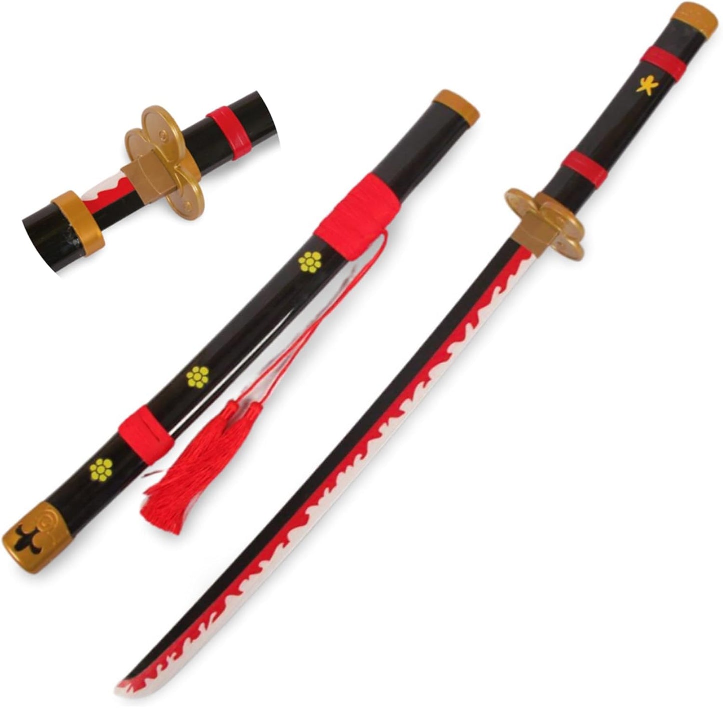 Monenjoy ONE PIECE／ワンピース 海賊狩りのゾロ 良業物 雪走 76cm 剣豪 ワノ国 三刀流剣士 武士 サムライ 武器 木 撮影 三刀流剣士 コスプレ道具 大業物21工 - Monenjoy