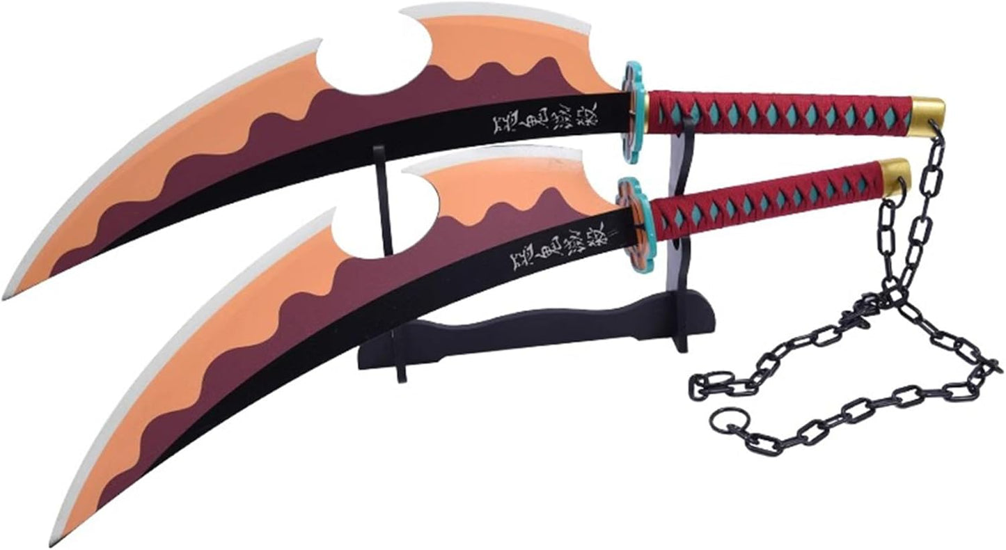 Monenjoy 鬼滅の刃　日輪刀 宇髄天元 82cm 剣士 武士 サムライ 忍者 工芸品 鬼殺隊 武器 インテリア アクセサリー 剣 モデル コスプレ道具 撮影道具 舞台 イベント ハロウィン - Monenjoy