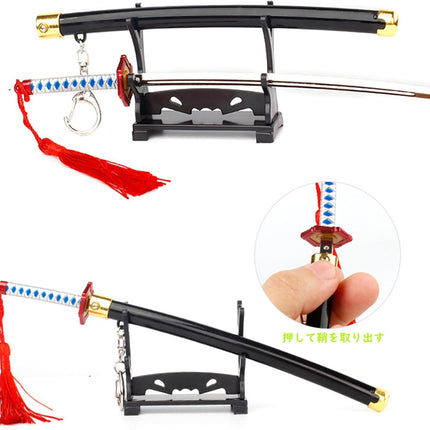 Monenjoy ミニ武器 鬼滅の刃　胡蝶 しのぶ 22cm 押して弾むキーホルダー 未開刃 おもちゃ 合金 レプリカ メタル製 キーホルダーアクセサリー キーリング キーチェーン 小物 雑貨 手遊び 卓上装備品 フィギュア武器 - Monenjoy