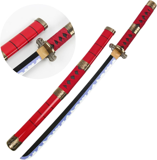 Monenjoy ONE PIECE/ワンピース 海賊狩りのゾロ 良業物 雪走 76cm 剣豪 ワノ国 三刀流剣士 武士 サムライ 武器 木 撮影 三刀流剣士 コスプレ道具 大業物21工 - Monenjoy