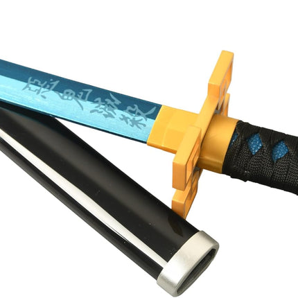 Monenjoy 鬼滅の刃　日輪刀 時透 無一郎 76cm 子供 手遊び 大正時代 サムライ 美術刀　ときとう むいちろう おもちゃ レプリカ 木製造 　イベント キッズ コスプレ道具 仮装 ハロウィン COS cosplay