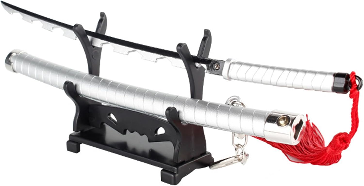 Monenjoy ミニ武器 鬼滅の刃　胡蝶 しのぶ 22cm 押して弾むキーホルダー 未開刃 おもちゃ 合金 レプリカ メタル製 キーホルダーアクセサリー キーリング キーチェーン 小物 雑貨 手遊び 卓上装備品 フィギュア武器 - Monenjoy