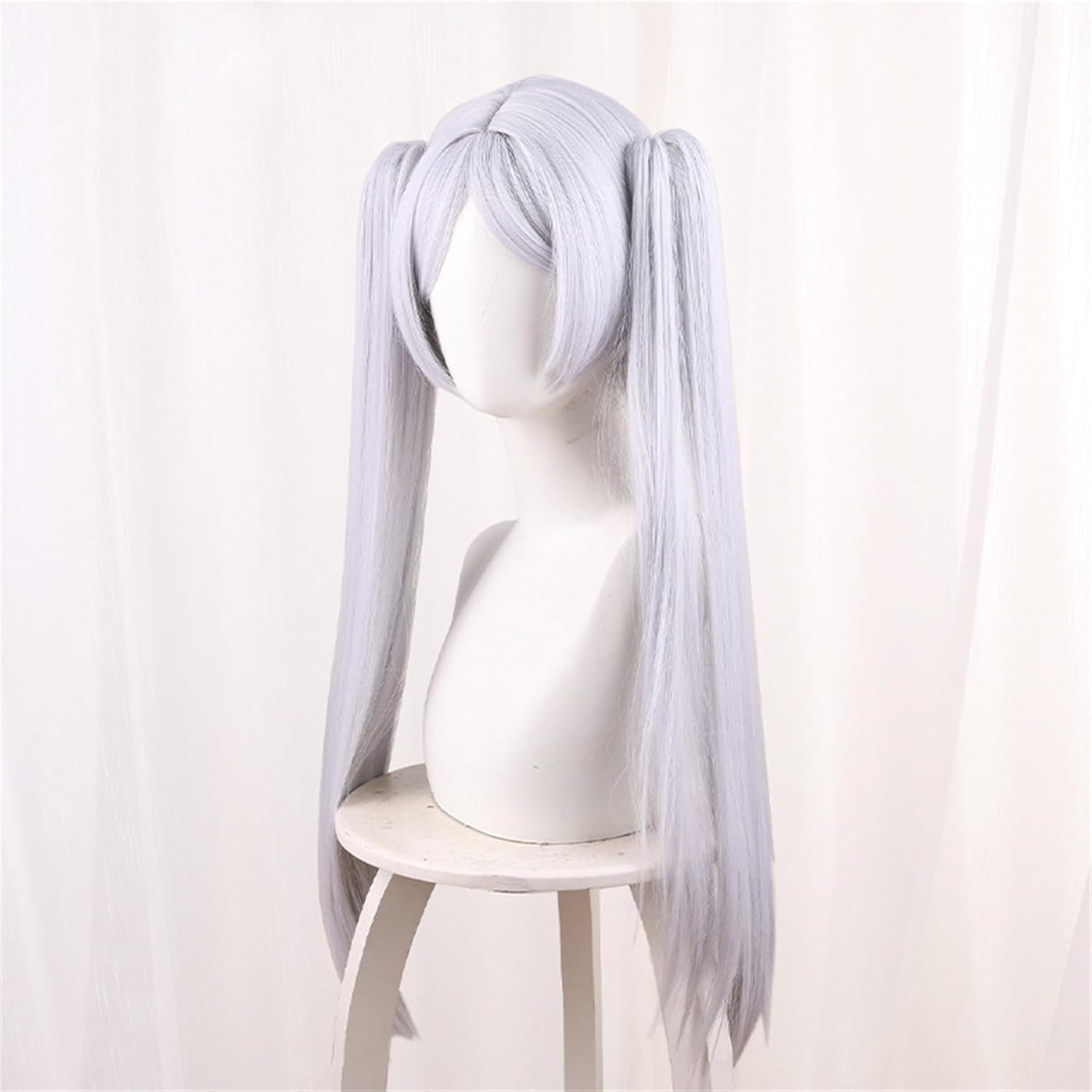 Monenjoy 葬送のフリーレン フリーレン ポニーテール ウィッグ ロング 自然 グラデーション フルウィッグ バレない セミロング ミディアム 可愛い ハイトーンカラー ハイライト かつら - Monenjoy