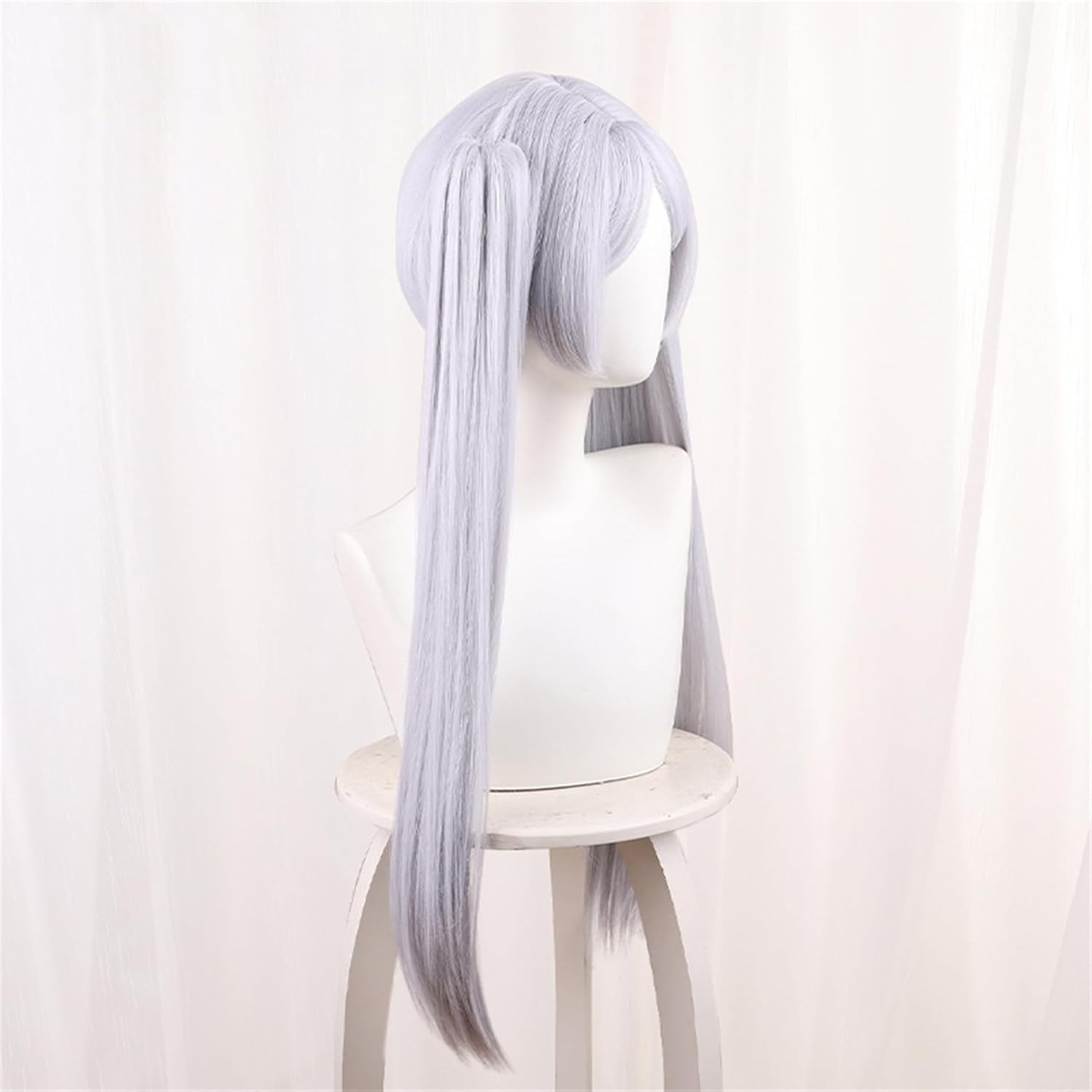 Monenjoy 葬送のフリーレン フリーレン ポニーテール ウィッグ ロング 自然 グラデーション フルウィッグ バレない セミロング ミディアム 可愛い ハイトーンカラー ハイライト かつら - Monenjoy