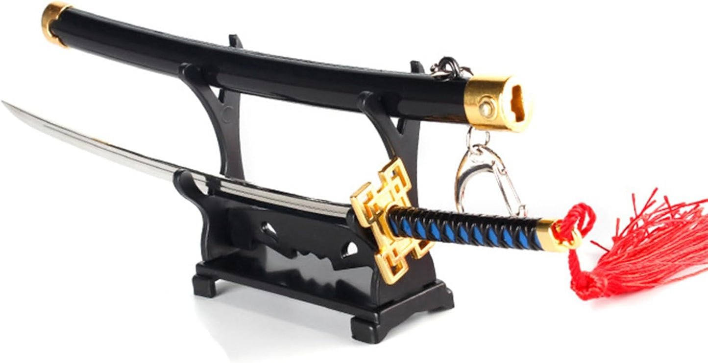 Monenjoy ミニ武器 鬼滅の刃　胡蝶 しのぶ 22cm 押して弾むキーホルダー 未開刃 おもちゃ 合金 レプリカ メタル製 キーホルダーアクセサリー キーリング キーチェーン 小物 雑貨 手遊び 卓上装備品 フィギュア武器 - Monenjoy