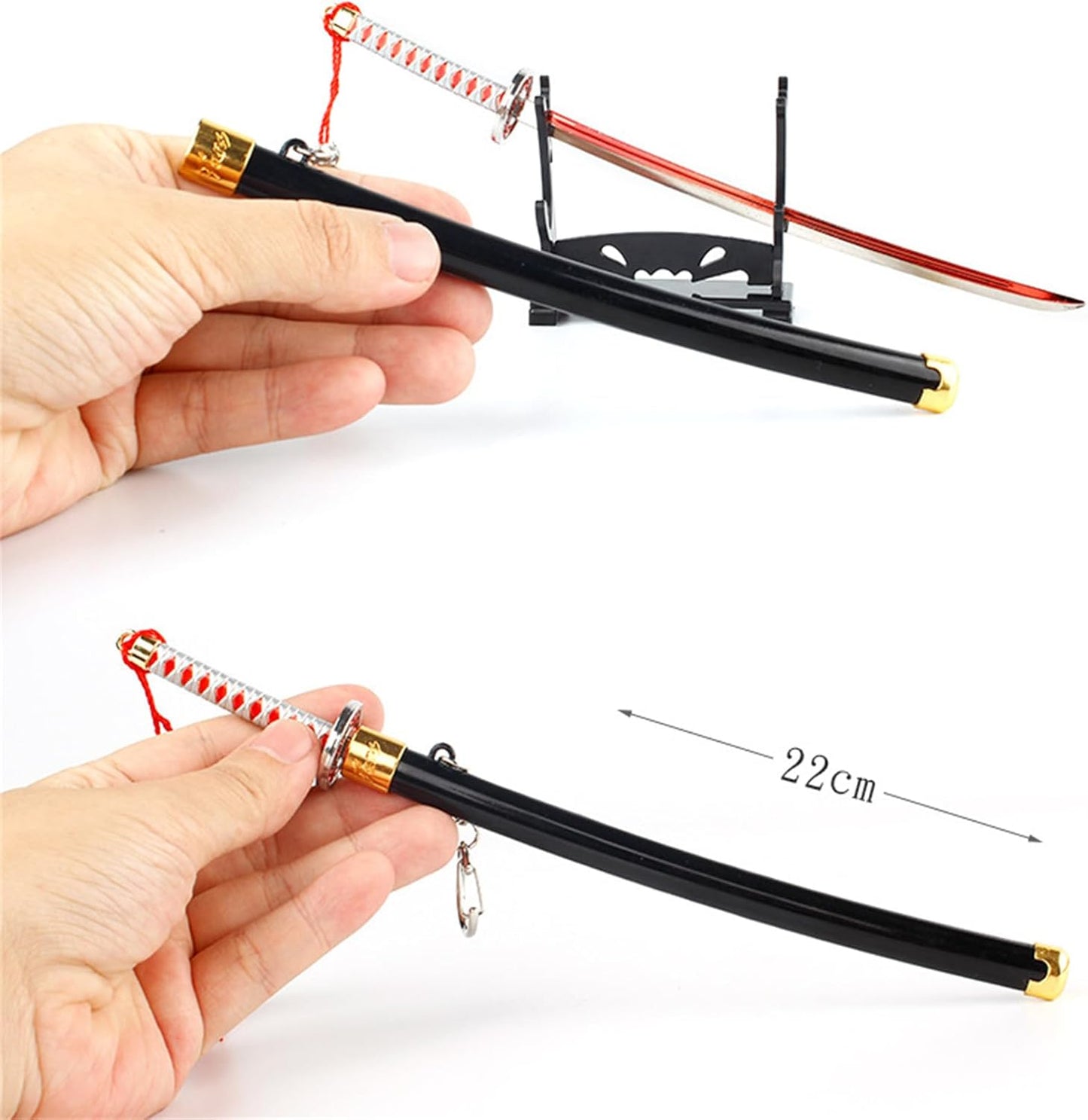 Monenjoy ミニ武器 鬼滅の刃　胡蝶 しのぶ 22cm 押して弾むキーホルダー 未開刃 おもちゃ 合金 レプリカ メタル製 キーホルダーアクセサリー キーリング キーチェーン 小物 雑貨 手遊び 卓上装備品 フィギュア武器 - Monenjoy