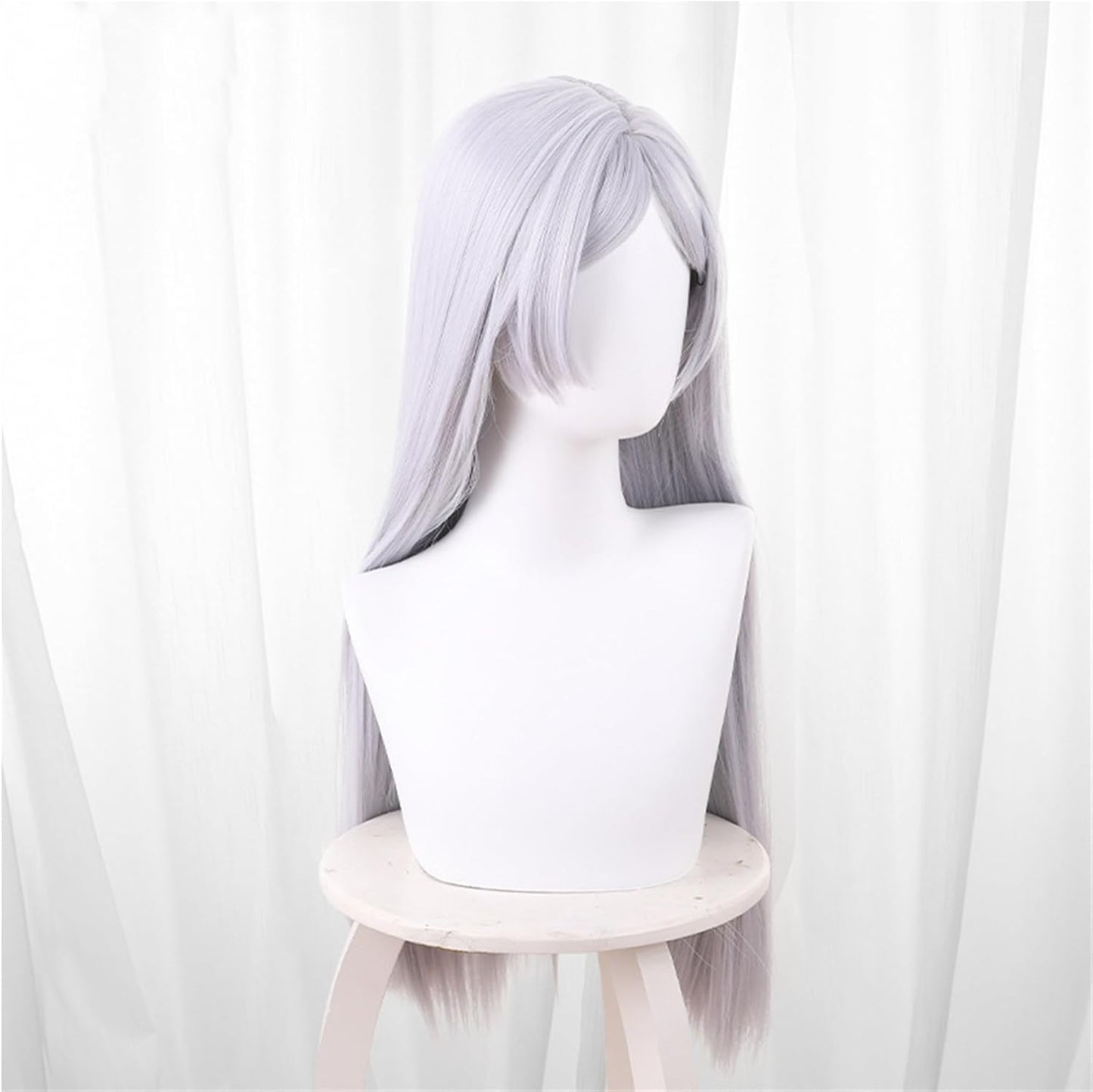 Monenjoy 葬送のフリーレン フリーレン ポニーテール ウィッグ ロング 自然 グラデーション フルウィッグ バレない セミロング ミディアム 可愛い ハイトーンカラー ハイライト かつら - Monenjoy