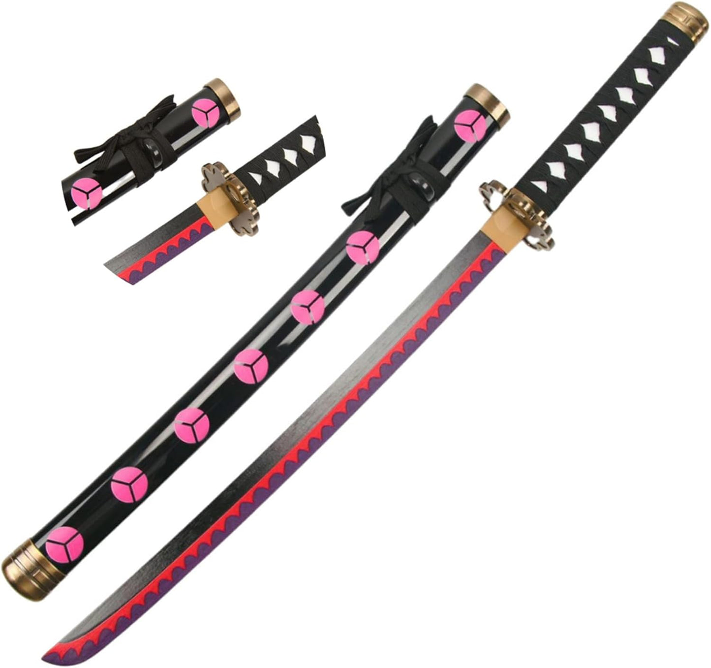 Monenjoy ONE PIECE／ワンピース 海賊狩りのゾロ 良業物 雪走 76cm 剣豪 ワノ国 三刀流剣士 武士 サムライ 武器 木 撮影 三刀流剣士 コスプレ道具 大業物21工 - Monenjoy