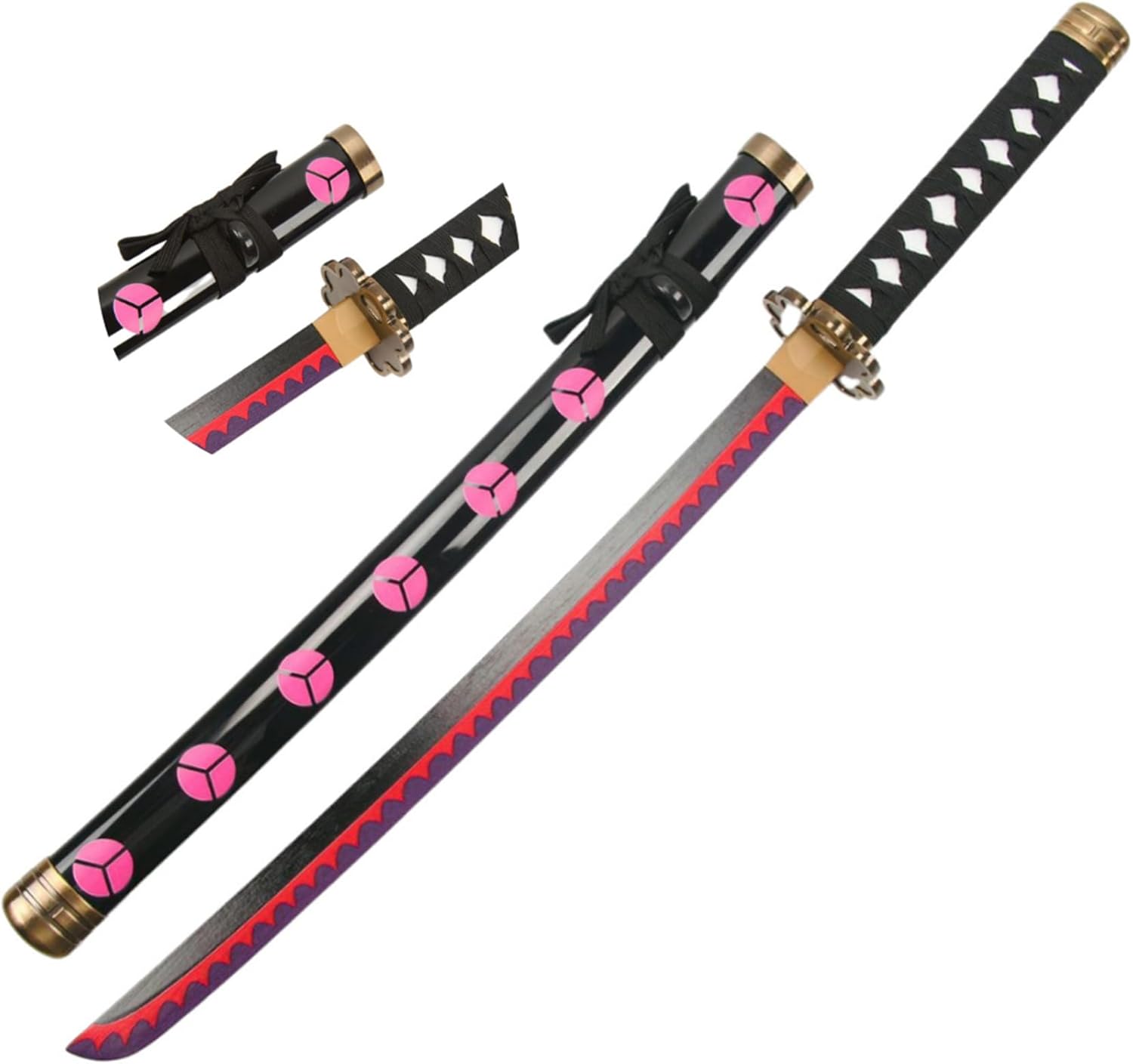 Monenjoy ONE PIECE／ワンピース 海賊狩りのゾロ 良業物 雪走 76cm 剣豪 ワノ国 三刀流剣士 武士 サムライ 武器 木 撮影 三刀流剣士 コスプレ道具 大業物21工 - Monenjoy