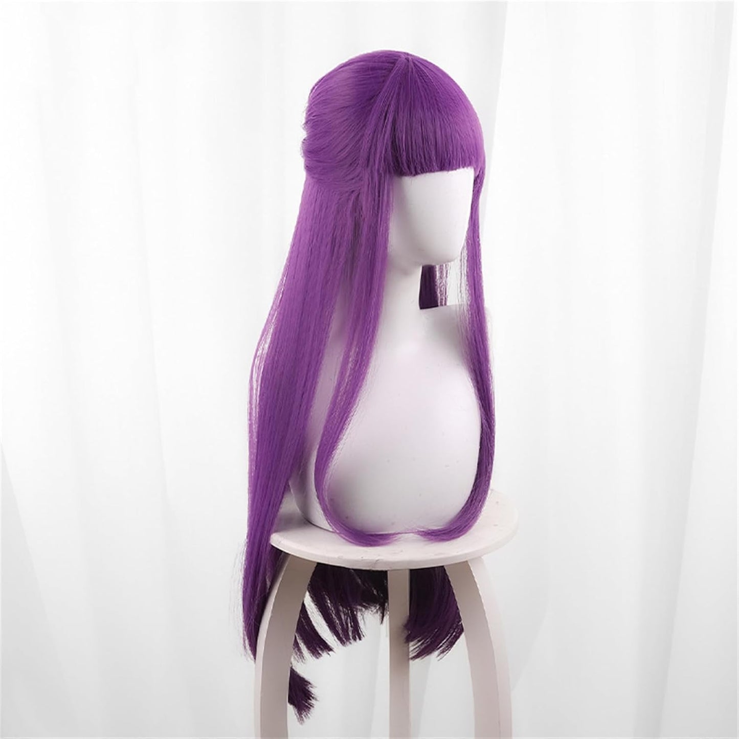 Monenjoy 葬送のフリーレン フリーレン ポニーテール ウィッグ ロング 自然 グラデーション フルウィッグ バレない セミロング ミディアム 可愛い ハイトーンカラー ハイライト かつら - Monenjoy