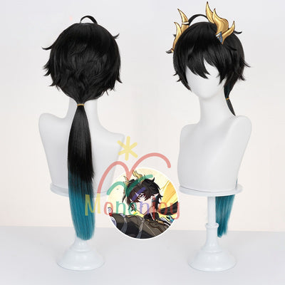 Monenjoy 崩壊スターレイル 丹恒・騰荒 ウィッグ　とうこう　カツラ　Dan Heng ・ Permansor Terrae  黄金裔　フリーサイズ 快適