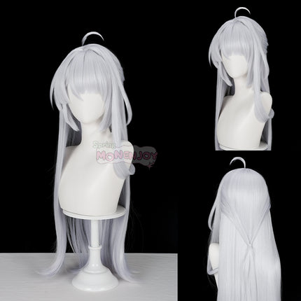 Monenjoy ゼンゼロ イーシェン 儀玄 コスプレ ウィッグ　カツラ　白色　ンレスゾーンゼロ　つげ毛　85cm　