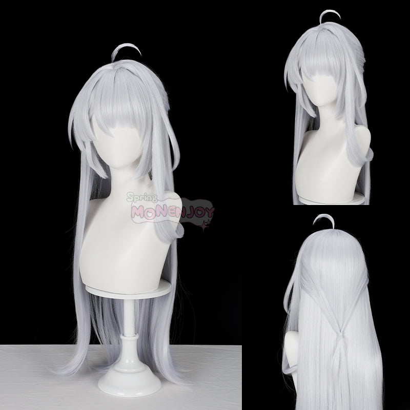 Monenjoy ゼンゼロ イーシェン 儀玄 コスプレ ウィッグ　カツラ　白色　ンレスゾーンゼロ　つげ毛　85cm　 - Monenjoy
