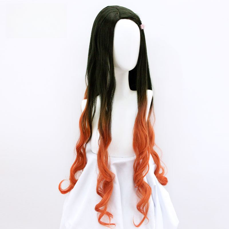 Monenjoy 鬼滅の刃 竈門 禰󠄀豆子 ウィッグ　きめつのやいば　カツラ　 グラデーション　Demon Slayer: Kimetsu no Yaiba コスプレ道具　「鬼滅の刃」無限城編 - Monenjoy