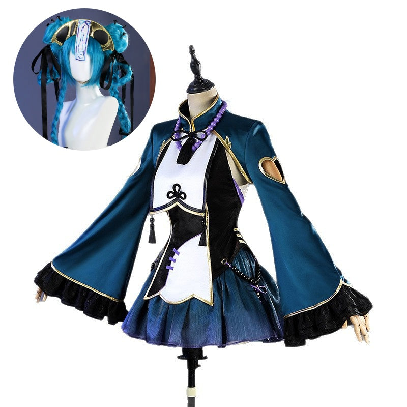 Monenjoy　初音ミク　キョンシー コスプレ衣装　マジカルミライ 妖しげで可憐なキョンシーVer.　コスチューム　イベント　髪飾り付