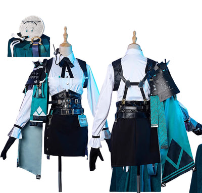 Monenjoy ゼンレスゾーンゼロ 月城柳 ゼンゼロ柳 コスプレ衣装　眼鏡＋イヤリング＋肩甲付　胸飾り送り　対ホロウ第六課　イベント　仮装　　 - Monenjoy