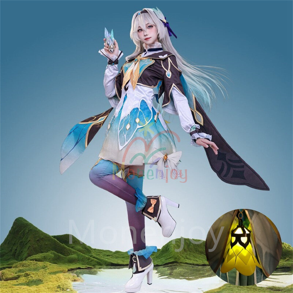 Monenjoy　崩壊スターレイル ホタル 　コスプレ衣装　Firefly 金属製パーツ　発光飾付　コスチューム　ドレス　フルセット MONENJOY
