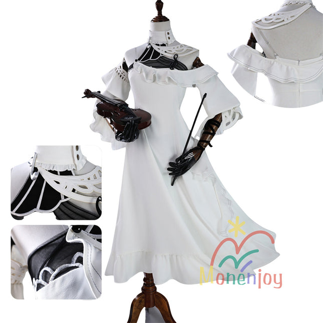 Monenjoy 鳴潮 フローヴァ 白色 洋服 ワンピース コスプレ衣装 ワンピース 礼服 コスチューム イベント