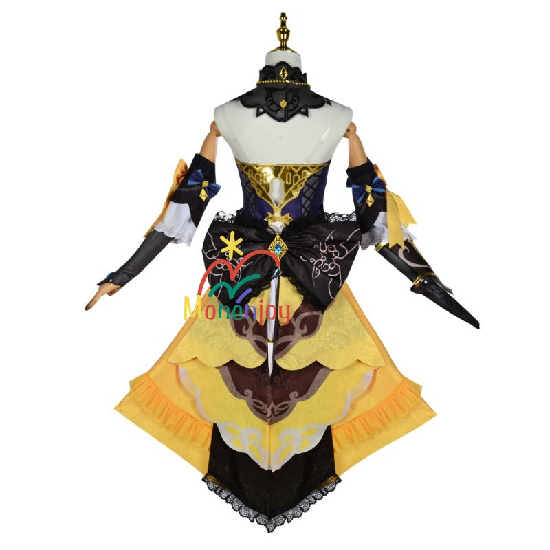 原神ナヴィア コスプレ衣装　立体3d樹脂装飾＋帽子付属　高弾性マットレザー採用｜MONENJOY   - Monenjoy