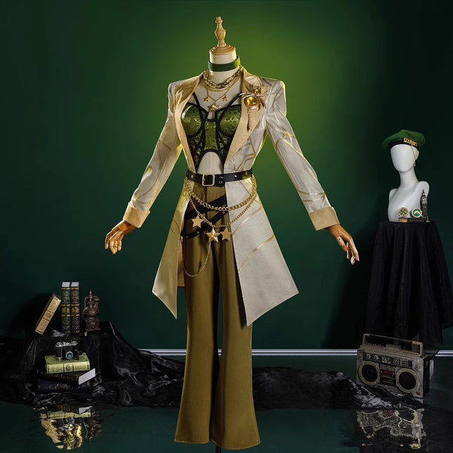 Monenjoy IdentityV バーメイドの衣装 校閲者 SSR衣装 アクセサリー デミ・バーボン メガネ+帽子付 第五人格 ハロウィン  - Monenjoy