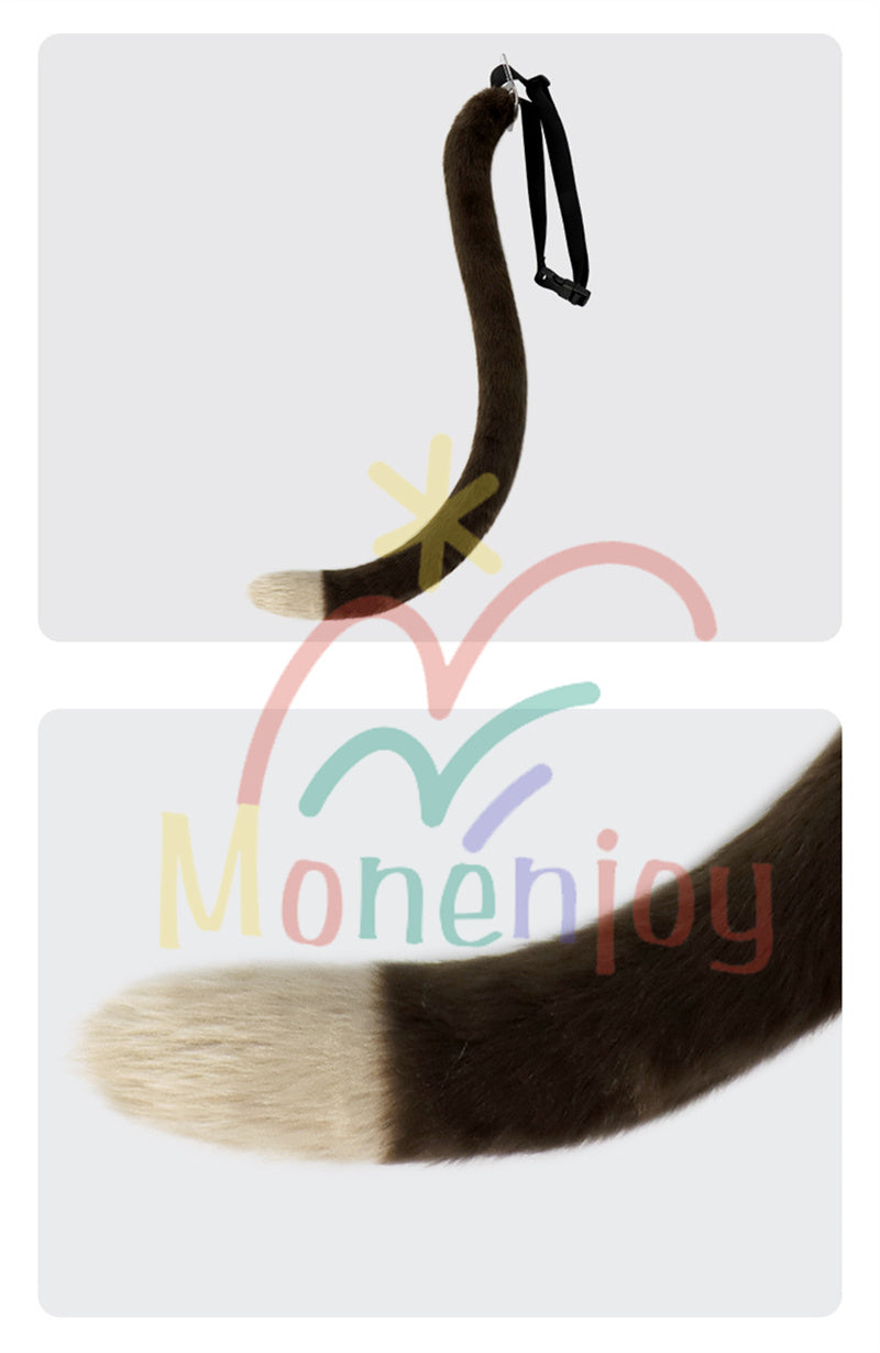 Monenjoy 原神 リネット ふわふわ　耳飾り＋尻尾　可愛い　萌えグッズ　猫耳 きつね耳　コスプレ道具　アクセサリー　 - Monenjoy