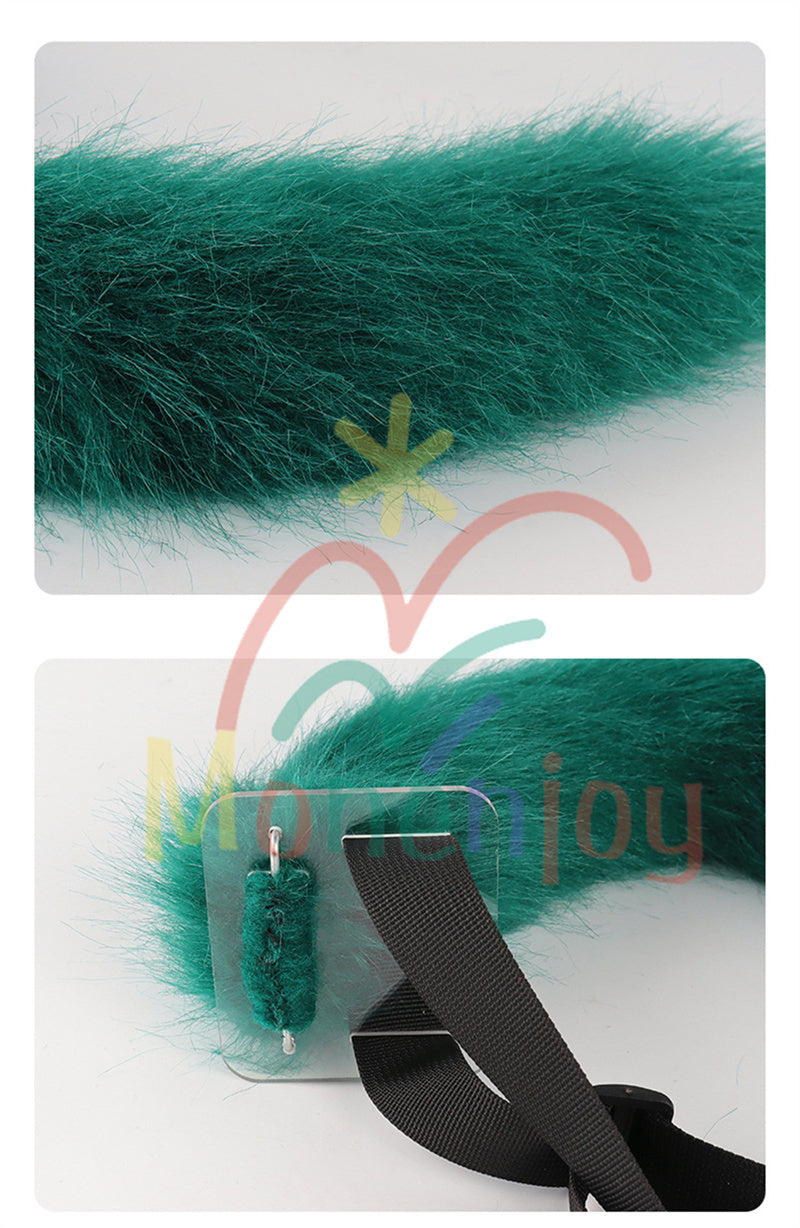 Monenjoy 原神 魈(しょう) ふわふわ　耳飾り＋尻尾　可愛い　萌えグッズ　猫耳 きつね耳　コスプレ道具　アクセサリー　 - Monenjoy