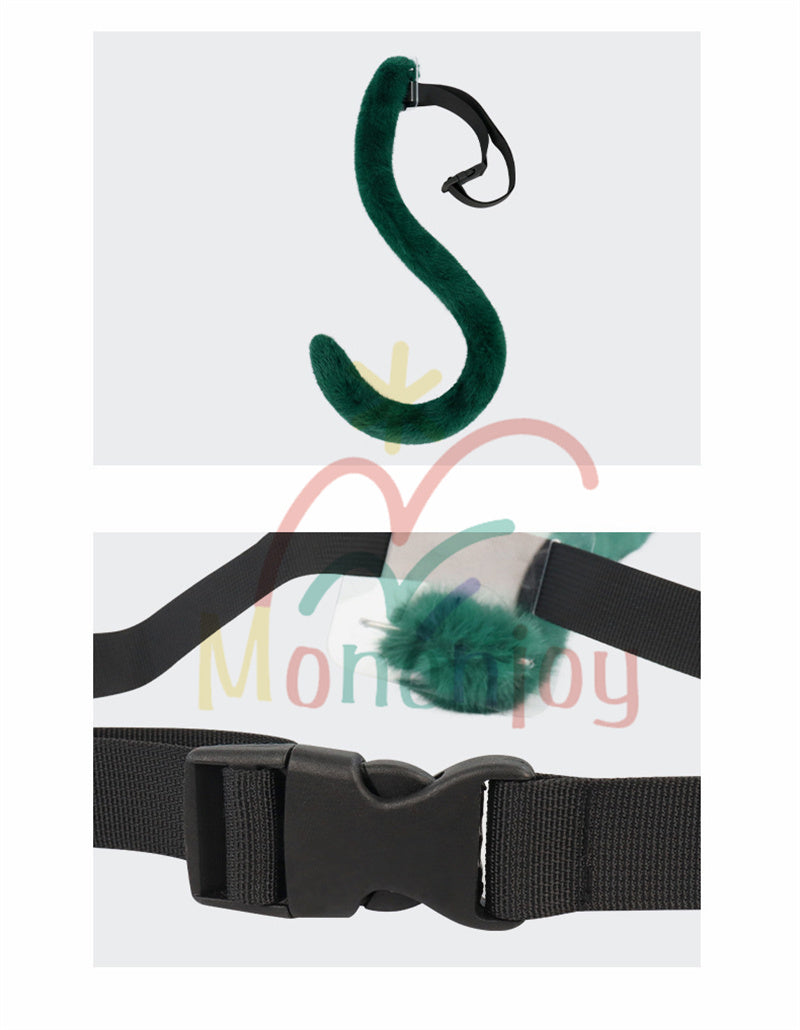 Monenjoy 薬屋のひとりごと 猫猫（マオマオ）　ふわふわ　耳飾り＋尻尾　可愛い　萌えグッズ　猫耳 きつね耳　コスプレ道具　アクセサリー　 - Monenjoy