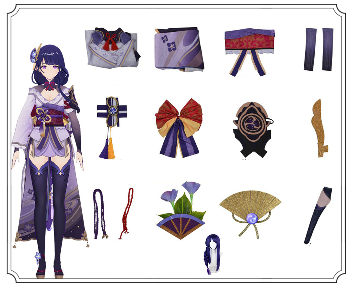 Monenjoy 原神 雷電将軍　コスプレ衣装　変装　仮装　イベント　cosplay　学園祭　ハロウィン - Monenjoy