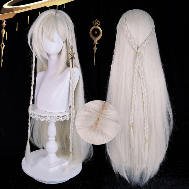 Monenjoy　原神 イスタロト コスプレウィッグ　時の執政　Wig ウィッグ　カツラ　コスプレ道具　ロングウィッグGSwig1008