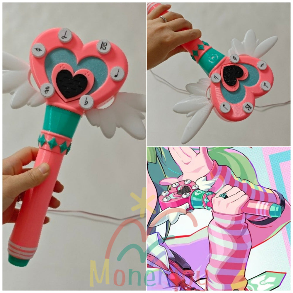Monenjoy ゼンゼロ 千夏　アリア マイク マイクロホン　27*24.5cm 110g 妄想エンジェル コスプレ道具　ステージマイク ハンドマイク コスプレ用マイク MONENJOY
