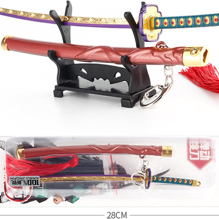 Monenjoy ミニ武器 鬼滅の刃　胡蝶 しのぶ 22cm 押して弾むキーホルダー 未開刃 おもちゃ 合金 レプリカ メタル製 キーホルダーアクセサリー キーリング キーチェーン 小物 雑貨 手遊び 卓上装備品 フィギュア武器 - Monenjoy
