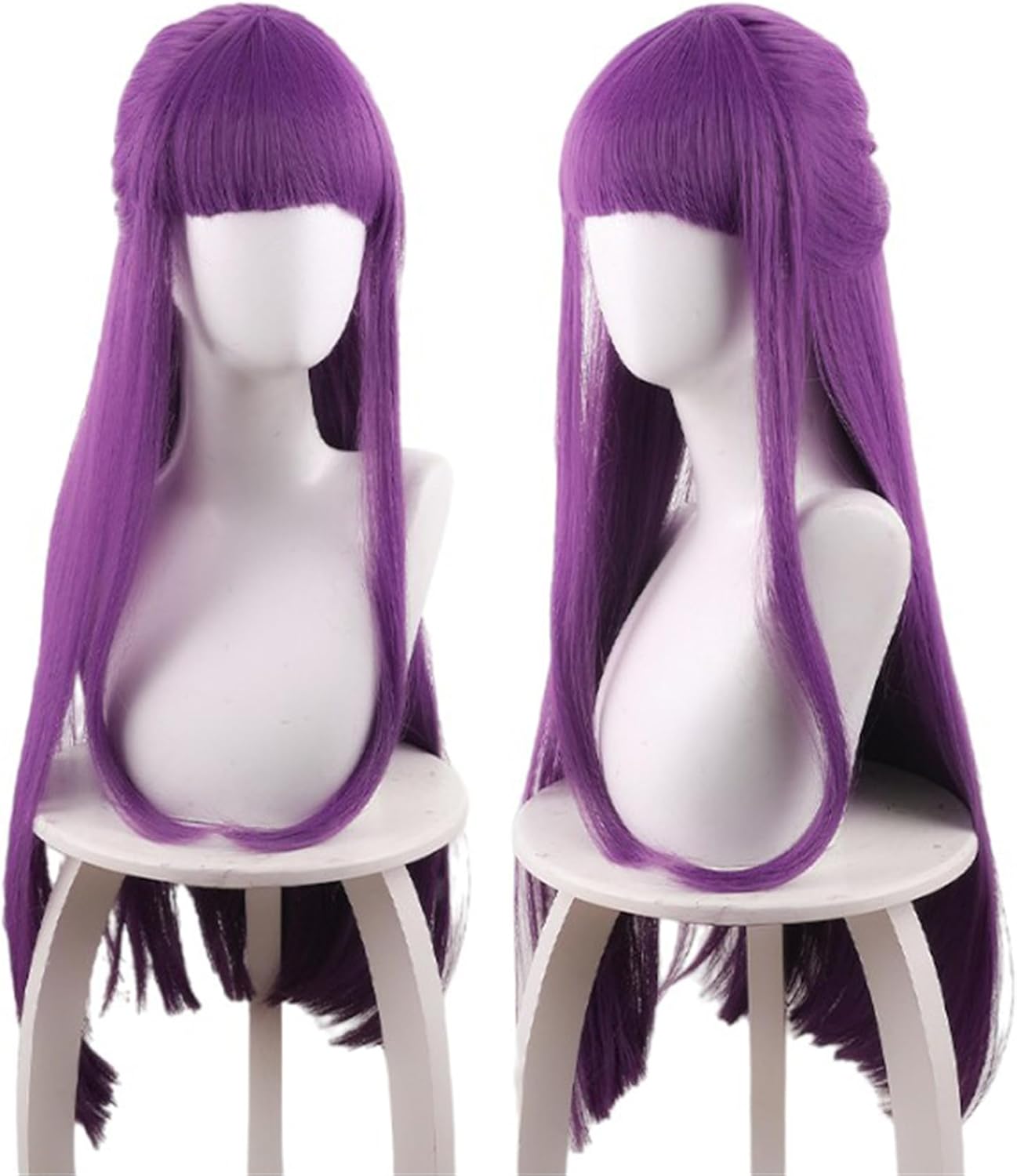 Monenjoy 葬送のフリーレン フリーレン ポニーテール ウィッグ ロング 自然 グラデーション フルウィッグ バレない セミロング ミディアム 可愛い ハイトーンカラー ハイライト かつら - Monenjoy