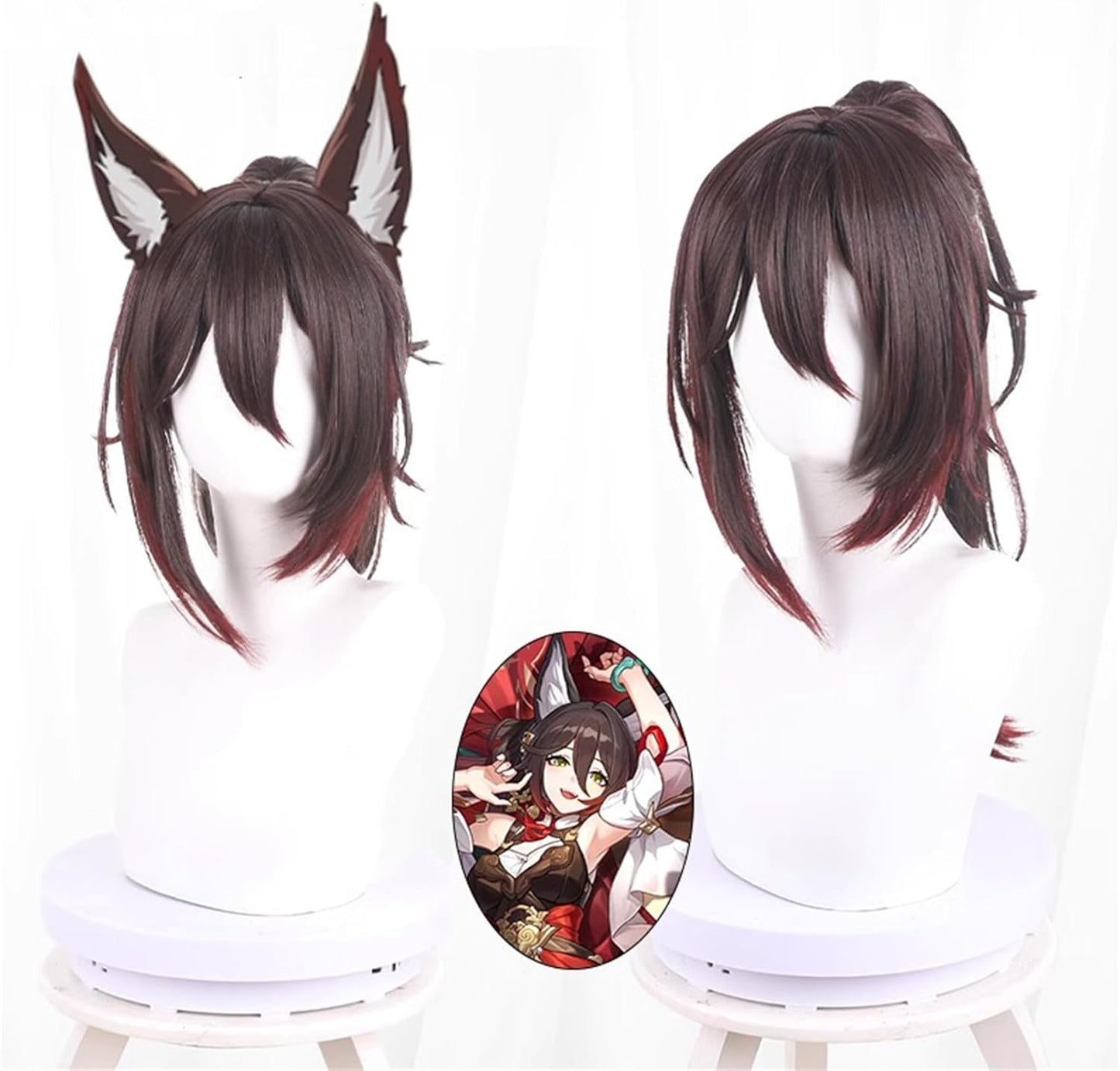 Monenjoy 崩壊スターレイル 桂乃芬 ウィッグ 80cm ロング 自然 ショート ボブ フルウィッグ ストレート ウイッグ wig かつら フルウィッグ ミディアム セミロング - Monenjoy