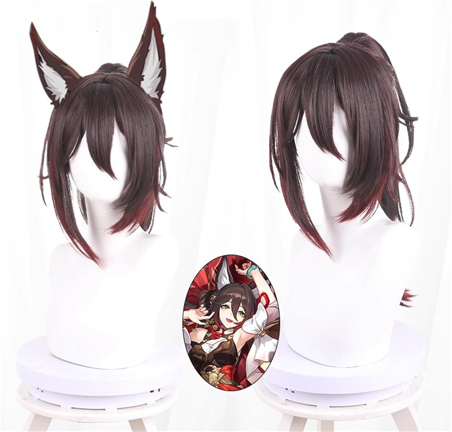 Monenjoy 崩壊スターレイル 桂乃芬 ウィッグ 80cm ロング 自然 ショート ボブ フルウィッグ ストレート ウイッグ wig かつら フルウィッグ ミディアム セミロング - Monenjoy