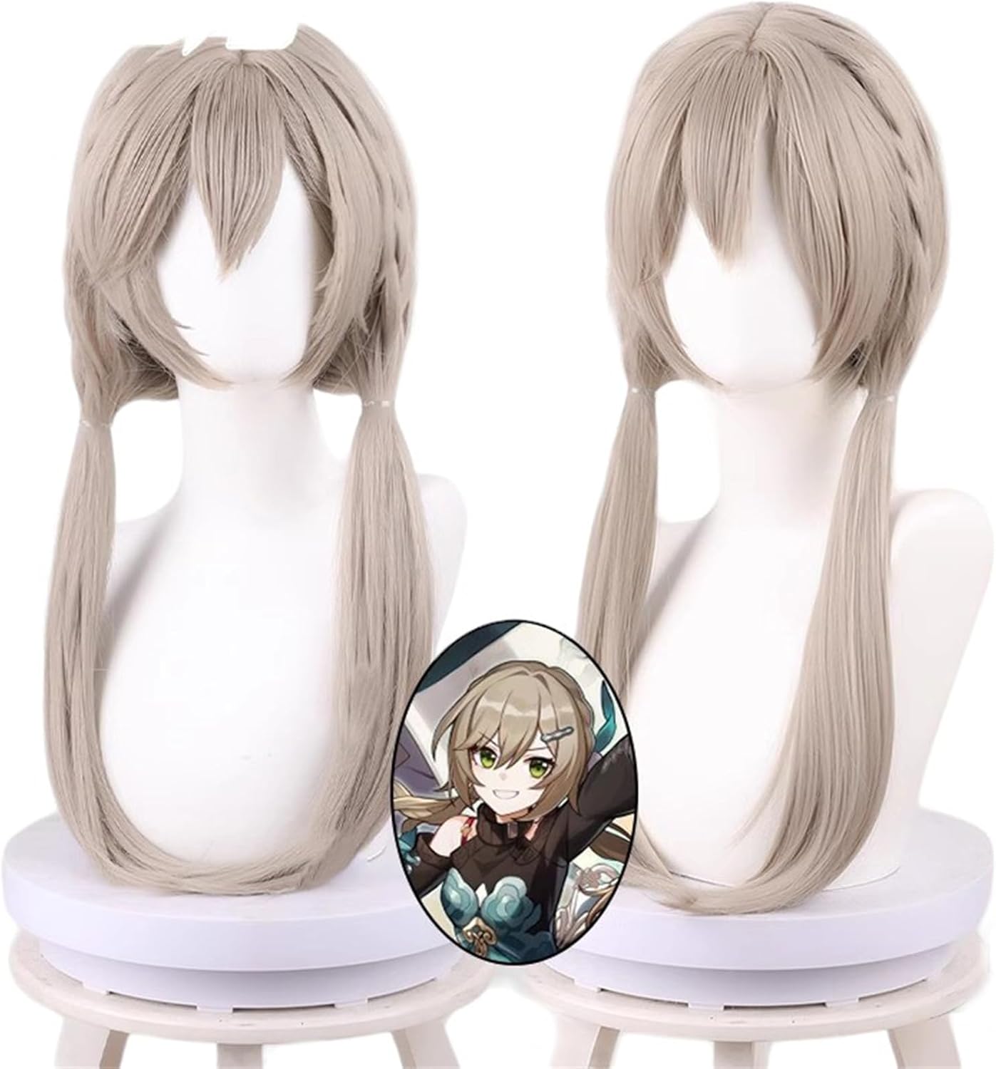 Monenjoy 崩壊スターレイル 桂乃芬 ウィッグ 80cm ロング 自然 ショート ボブ フルウィッグ ストレート ウイッグ wig かつら フルウィッグ ミディアム セミロング - Monenjoy