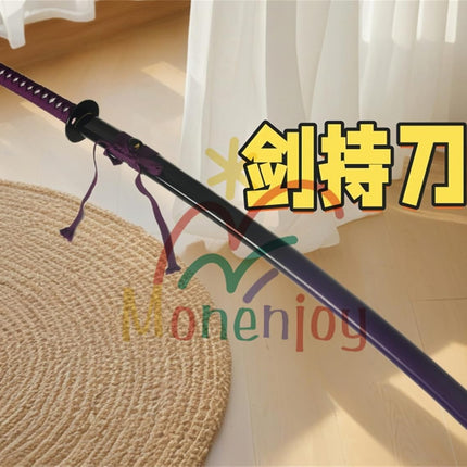 Monenjoy にじさんじ コスプレ道具 剣持刀也 104cm グラデーション紫色の刀鞘 木刃 目貫有り ハロウィン イベント 舞台道具 工芸品 学園祭 - Monenjoy