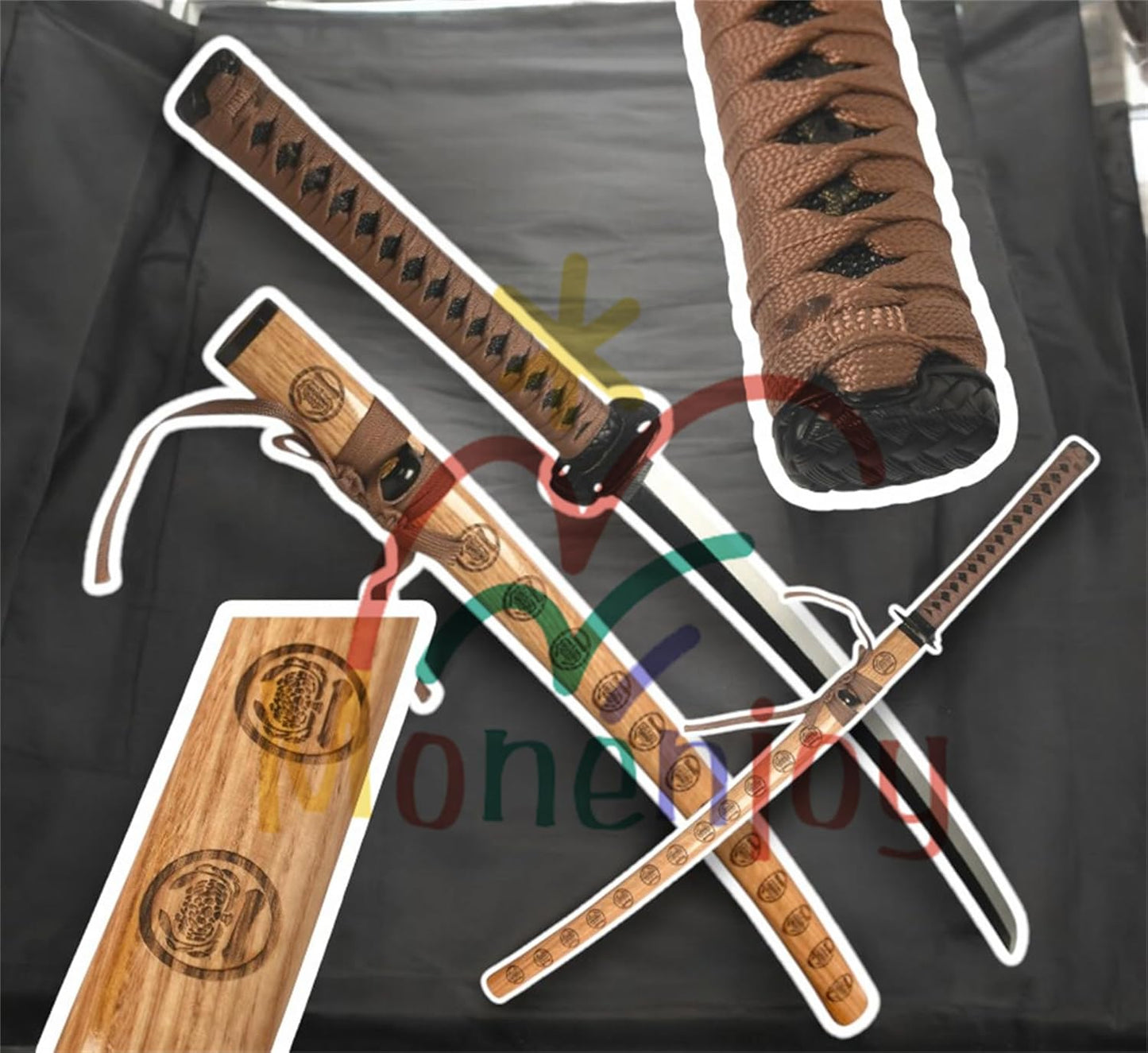 Monenjoy コスプレ道具 刀剣乱舞　 刀剣男子 村雲江 104cm 模擬刀 木刃 目貫有り ハロウィン イベント 舞台道具 工芸品 学園祭 [並行輸入品] - Monenjoy