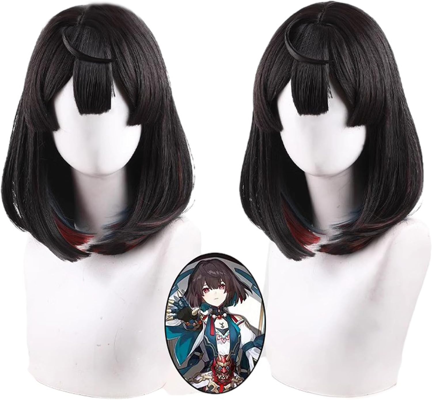 Monenjoy 崩壊スターレイル 桂乃芬 ウィッグ 80cm ロング 自然 ショート ボブ フルウィッグ ストレート ウイッグ wig かつら フルウィッグ ミディアム セミロング - Monenjoy