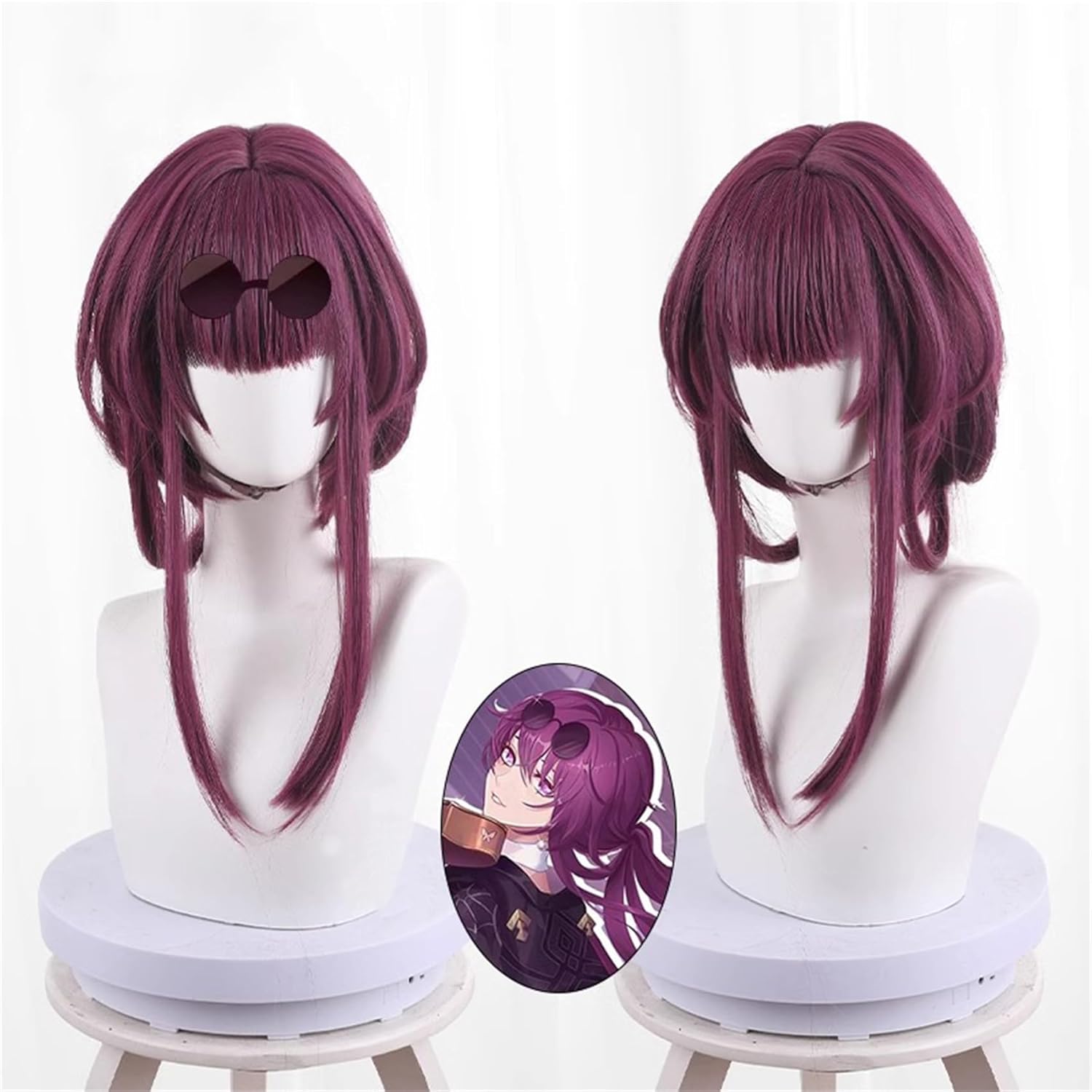 Monenjoy 崩壊スターレイル 桂乃芬 ウィッグ 80cm ロング 自然 ショート ボブ フルウィッグ ストレート ウイッグ wig かつら フルウィッグ ミディアム セミロング - Monenjoy