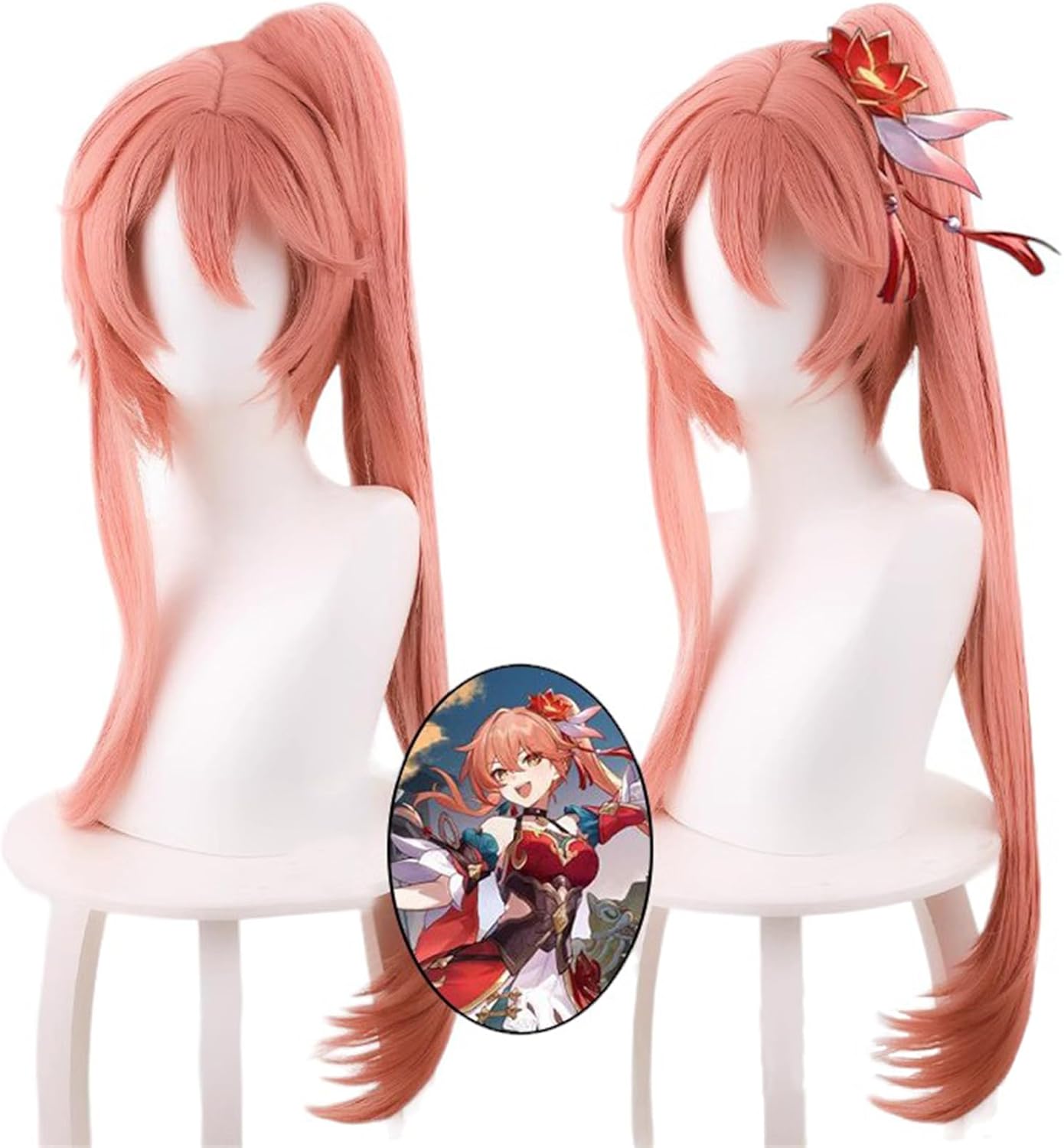 Monenjoy 崩壊スターレイル 桂乃芬 ウィッグ 80cm ロング 自然 ショート ボブ フルウィッグ ストレート ウイッグ wig かつら フルウィッグ ミディアム セミロング - Monenjoy