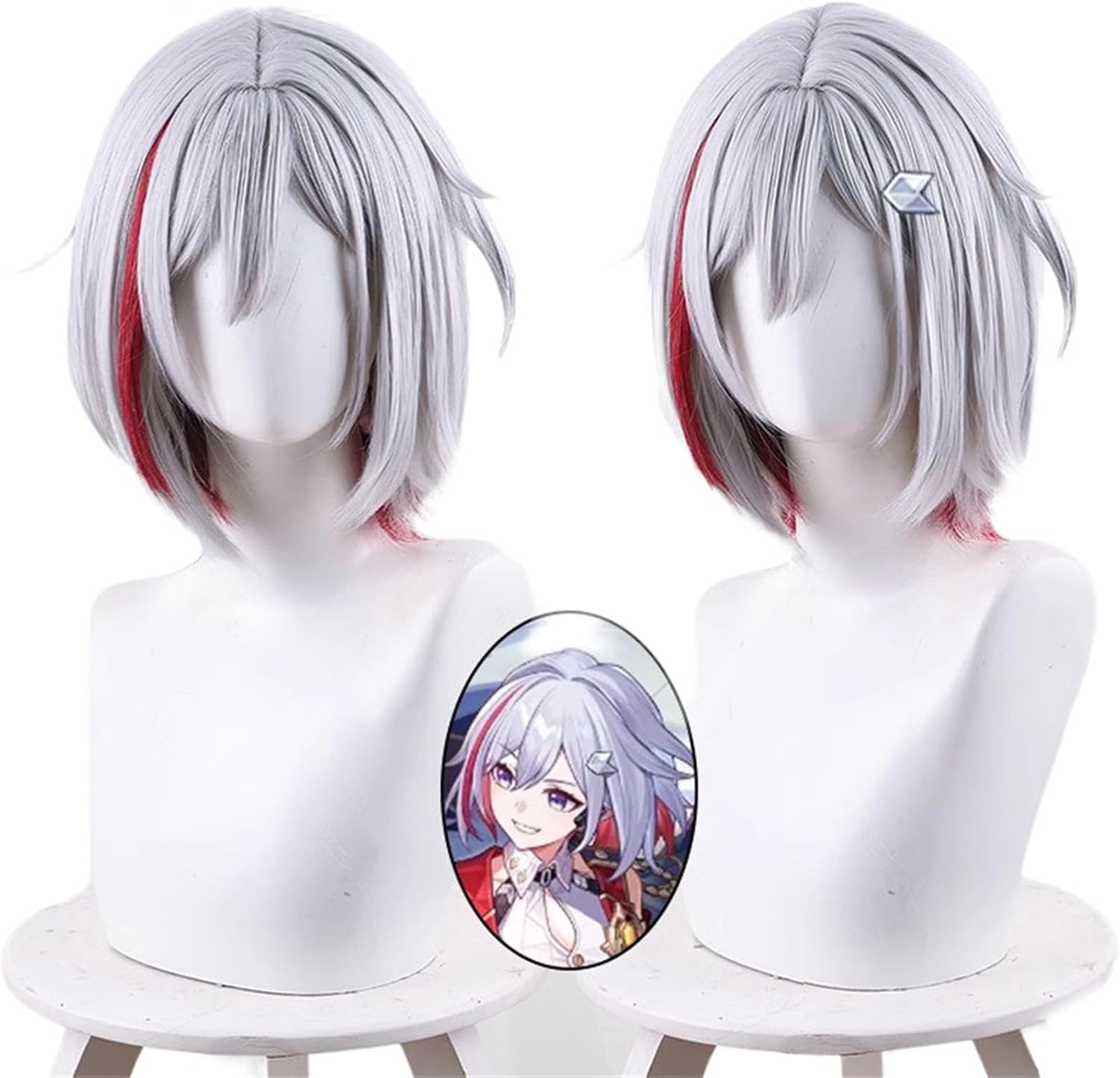 Monenjoy 崩壊スターレイル 桂乃芬 ウィッグ 80cm ロング 自然 ショート ボブ フルウィッグ ストレート ウイッグ wig かつら フルウィッグ ミディアム セミロング - Monenjoy