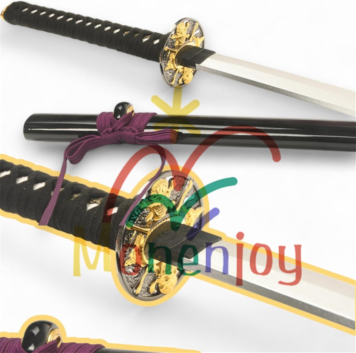 Monenjoy コスプレ道具 刀剣乱舞　 刀剣男子 村雲江 104cm 模擬刀 木刃 目貫有り ハロウィン イベント 舞台道具 工芸品 学園祭 [並行輸入品] - Monenjoy