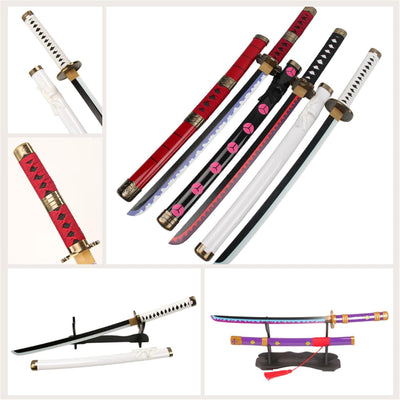 Monenjoy ONE PIECE／ワンピース 海賊狩りのゾロ 良業物 雪走 76cm 剣豪 ワノ国 三刀流剣士 武士 サムライ 武器 木 撮影 三刀流剣士 コスプレ道具 大業物21工 - Monenjoy