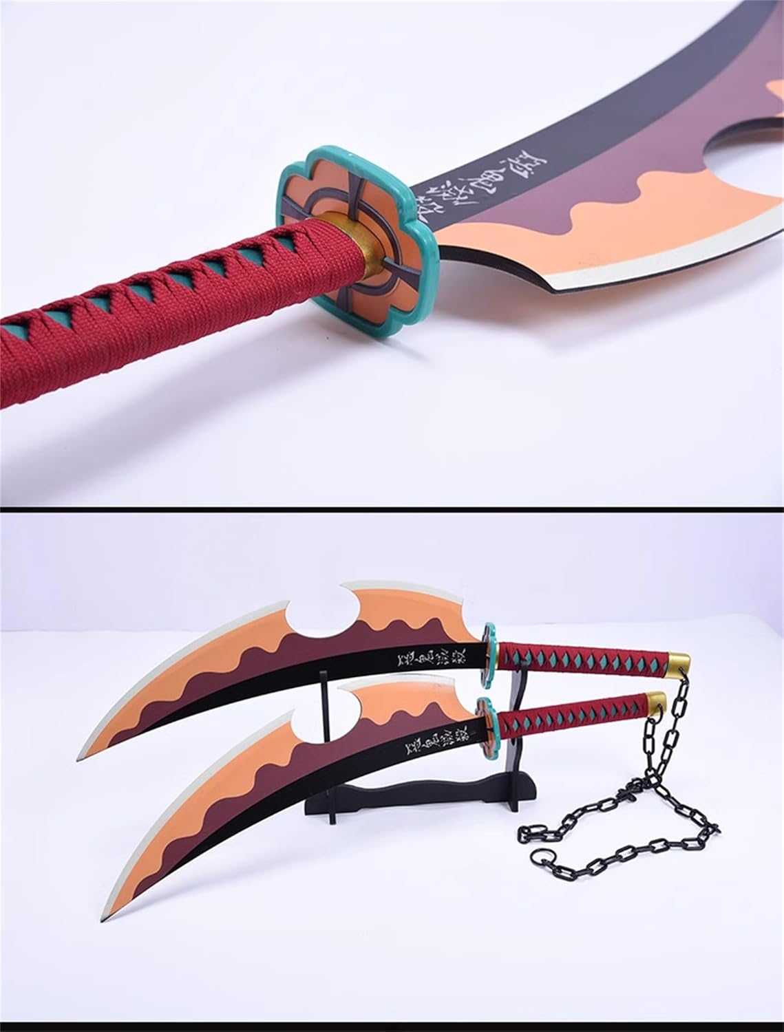 Monenjoy 鬼滅の刃　日輪刀 宇髄天元 82cm 剣士 武士 サムライ 忍者 工芸品 鬼殺隊 武器 インテリア アクセサリー 剣 モデル コスプレ道具 撮影道具 舞台 イベント ハロウィン - Monenjoy