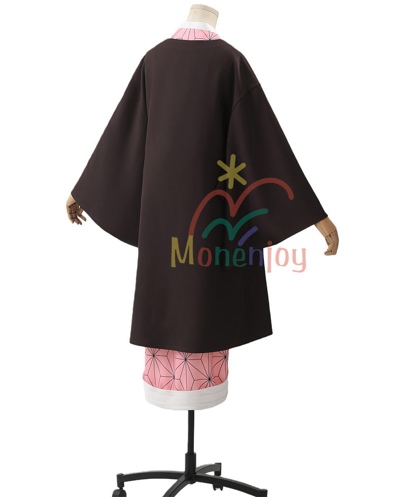 Monenjoy　鬼滅の刃 竈門 禰󠄀豆子　コスプレ衣装　和服　かまど ねずこ　コスチューム　 口枷付き　ハロウィン　クリスマス