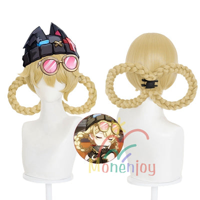 Monenjoy 原神　ヤフォダ　ウィッグ　Jahoda　カツラ　 ナド・クライ 金髪　宝盗団　イベント　賞金稼ぎ　コスプレGswig005