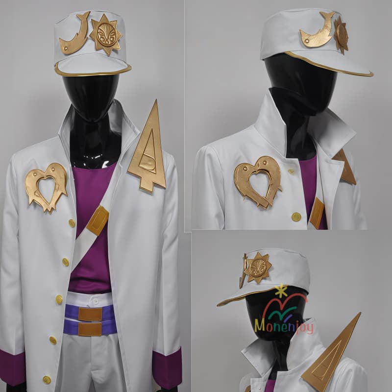 Monenjoy　ジョジョの奇妙な冒険　第3部　スターダストクルセイダース　空条承太郎　コスプレ衣装　白色セット　コスチューム　イベント