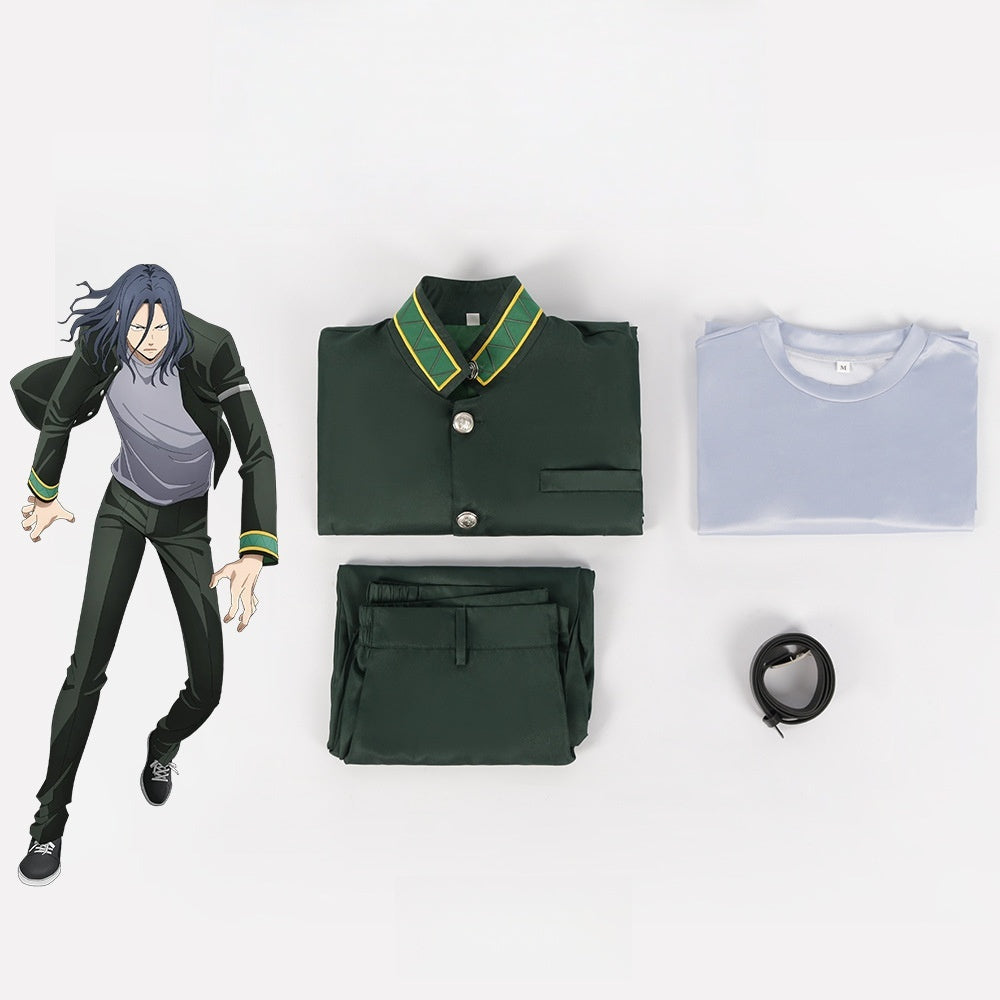 Monenjoy　WIND BREAKER　cosplay　ウィンドブレイカー　 風鈴高校 桜 遥　梅宮 一　蘇枋 隼飛　コスプレ衣装　飾り付　防風鈴 制服　緑色　コスチューム　イベント　舞台服