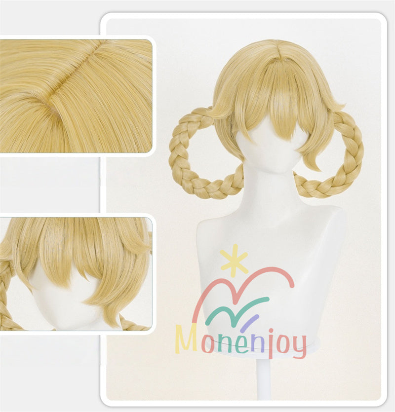 Monenjoy 原神　ヤフォダ　ウィッグ　Jahoda　カツラ　 ナド・クライ 金髪　宝盗団　イベント　賞金稼ぎ　コスプレGswig005